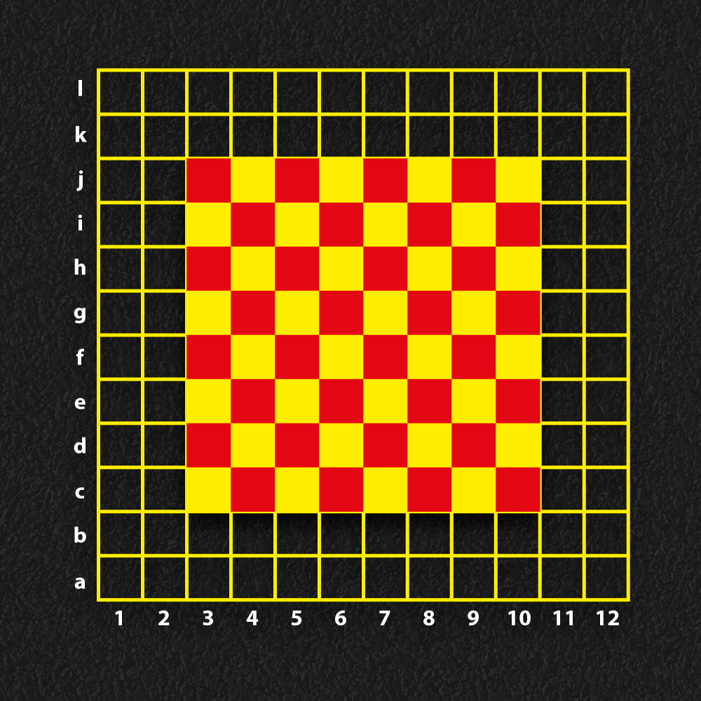 Coordinates board with chess board for schools play marking