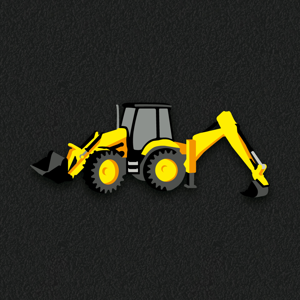 Playground Markings | Roadways | Digger Yellow digger playground marking for roadways