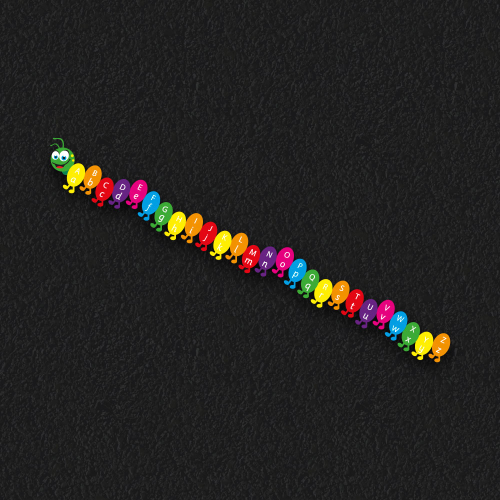 Caterpillar letter learning alphabet line playground markings for schools