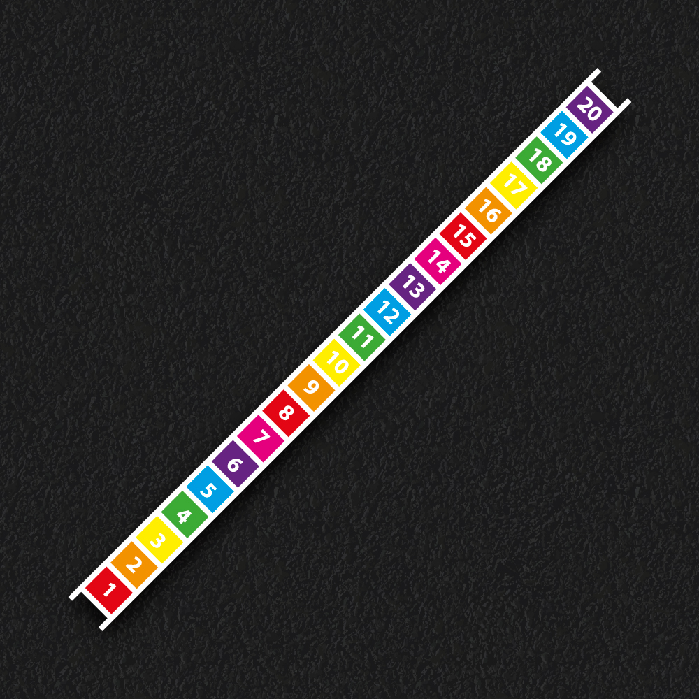 Rainbow number ladder number line 1-20