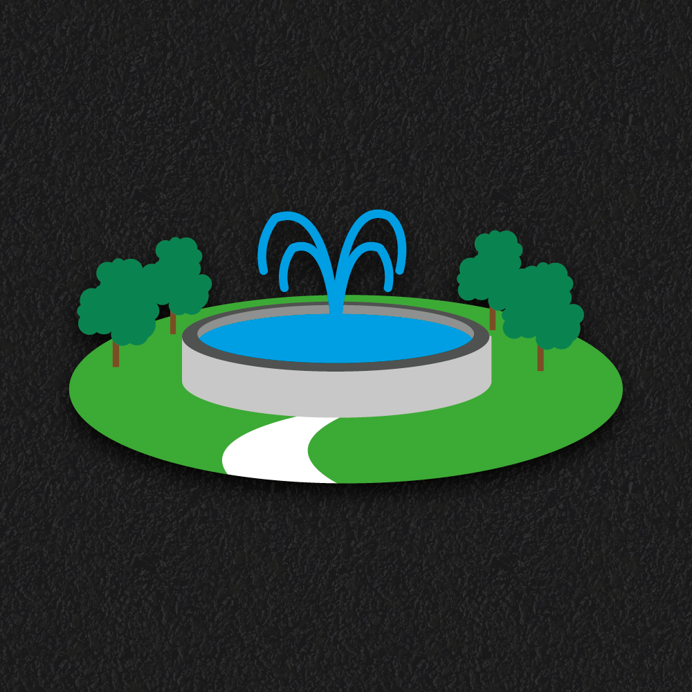 Playground Markings | Roadways | Park Park with fountain playground design markings