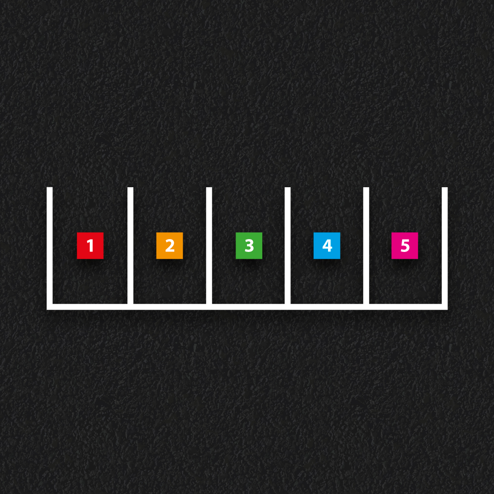 Playground Markings | Roadways | Parking Car park design with 5 bays in playground design for roadway playground system