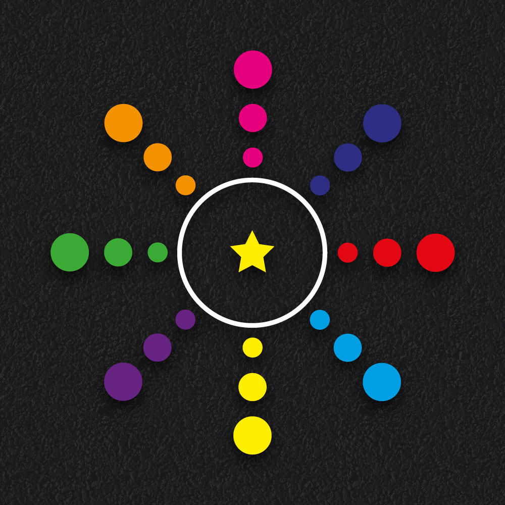 rainbow piggy in the middle design playground markings