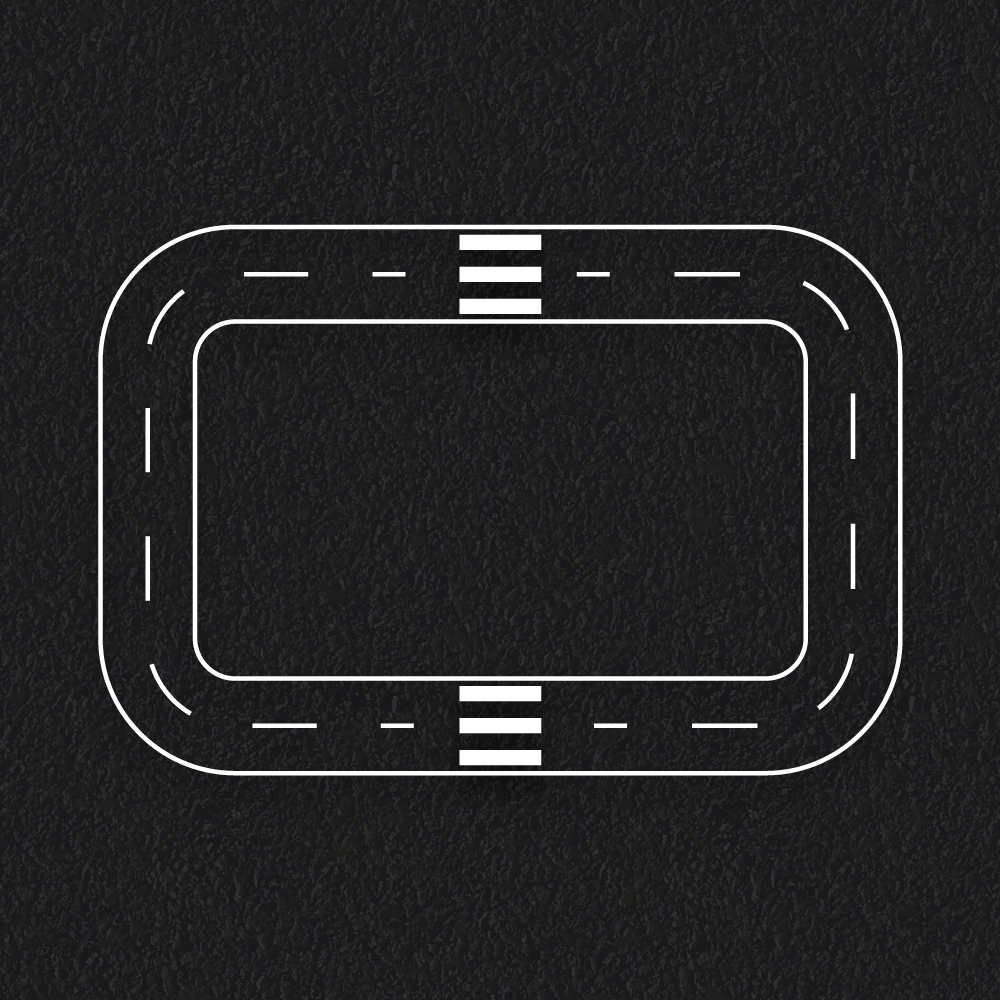 Playground Markings | Roadways | Rectangular Roadway Rectangular roadway loop for playground markings