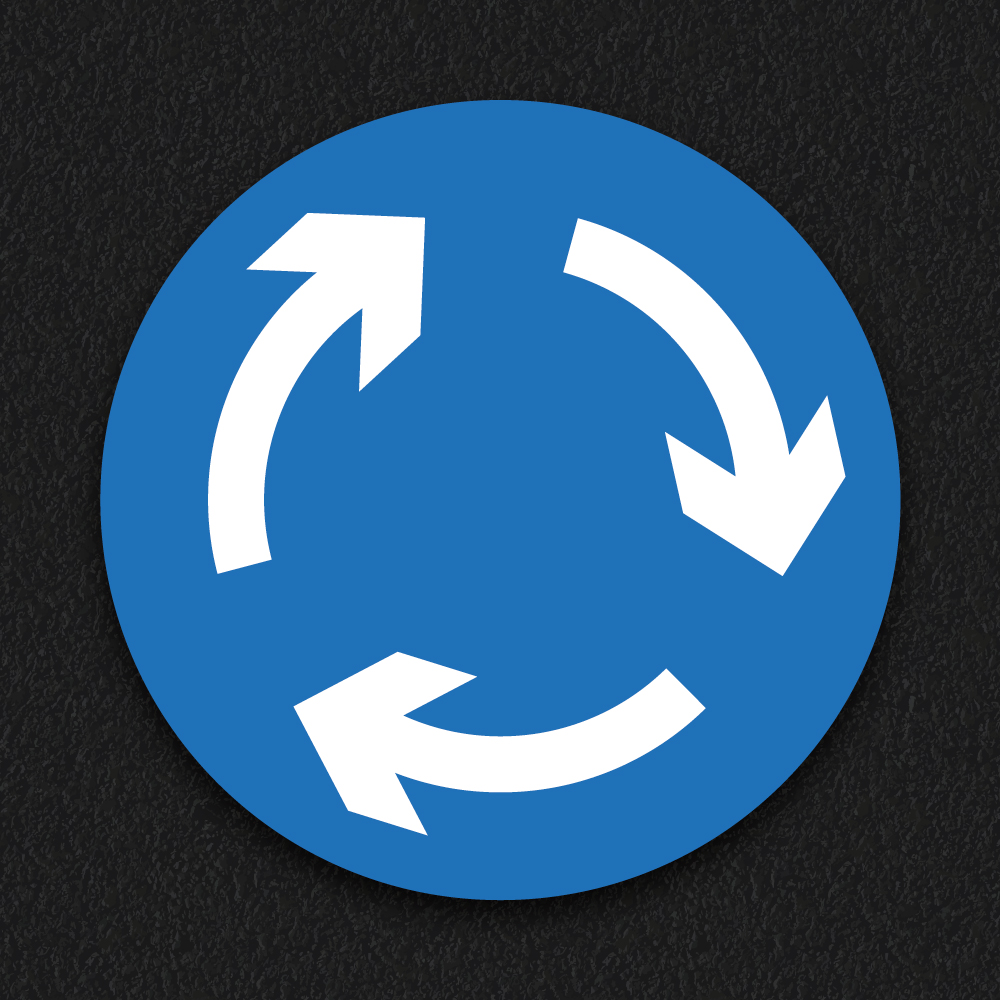 Playground Markings | Roadways | Roundabout Sign Roundabout sign blue circle playground marking for roadways