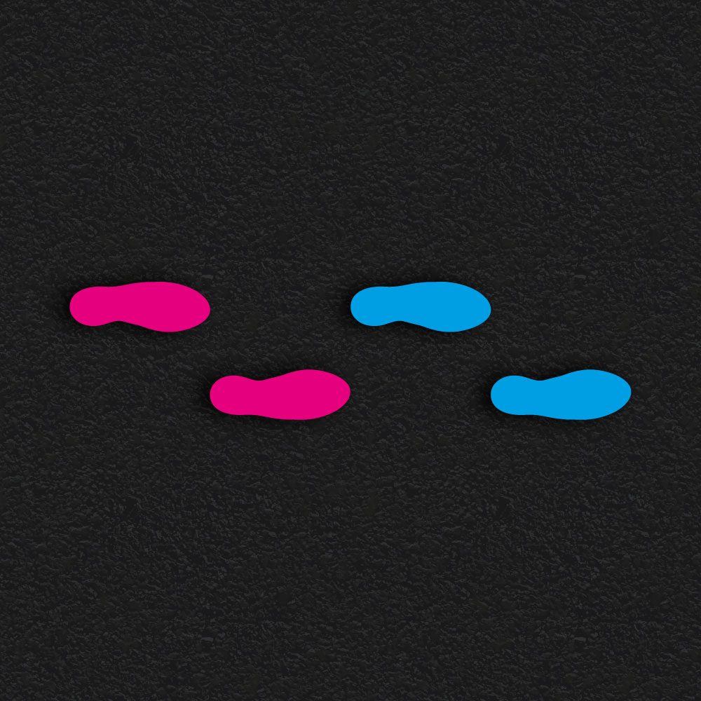 Rainbow shoe print playground markings