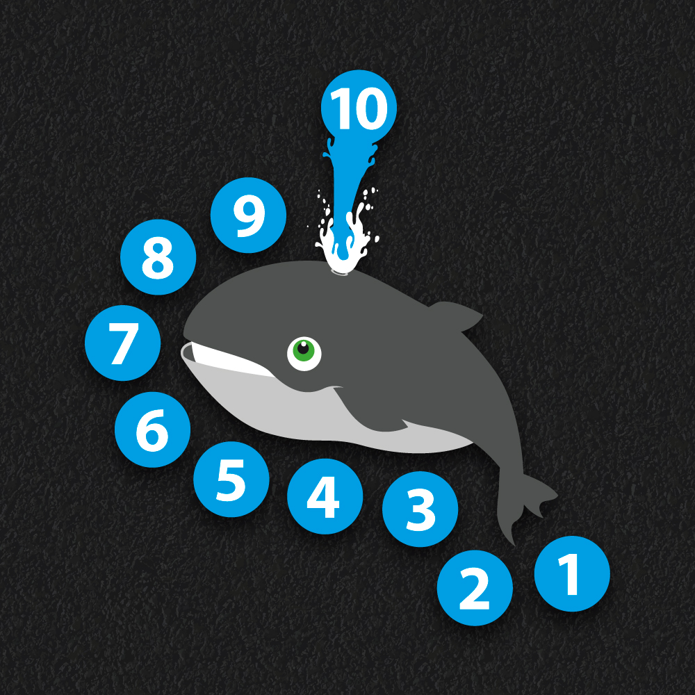 1-10 targets with whale design