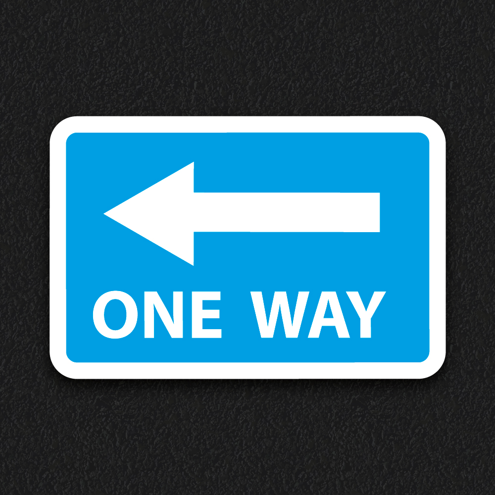 One way sign roadway playground markings