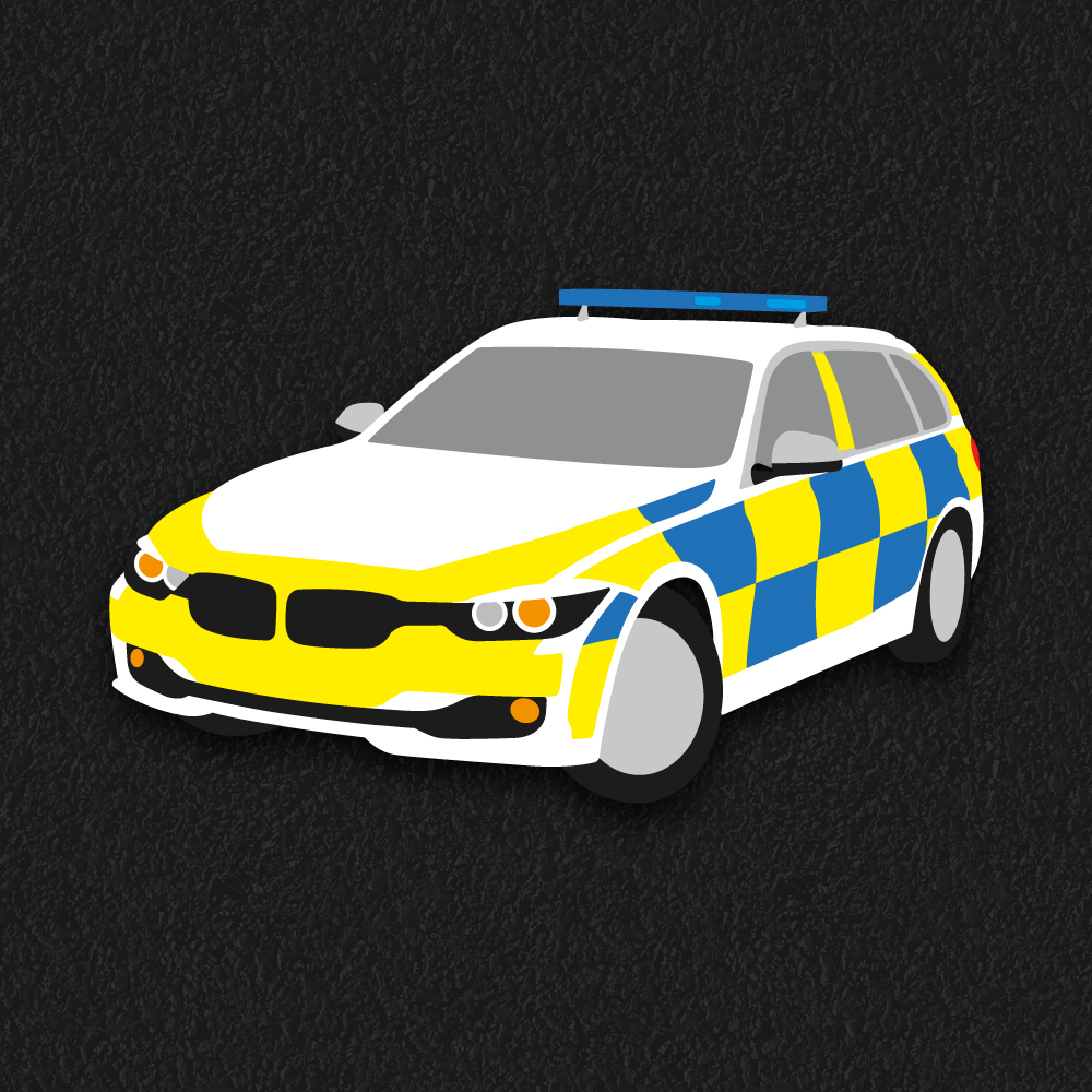Police car roadway design playground markings