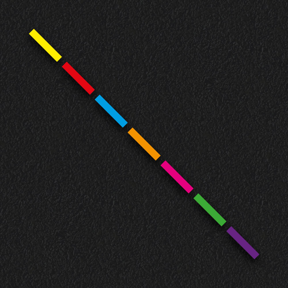 Rainbow straight line segments playground markings