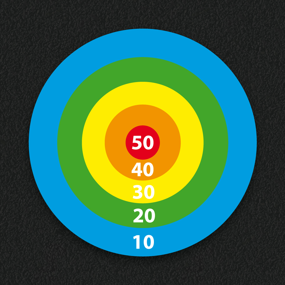 Target Markings colourful bullseye target design