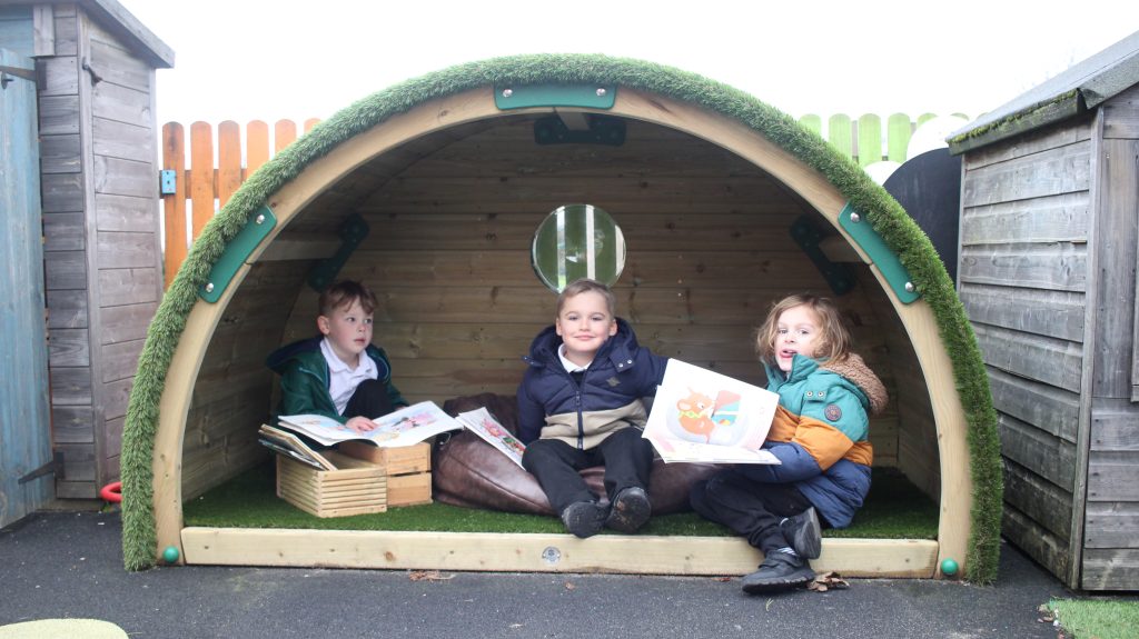 Children inside Hobbit House Den