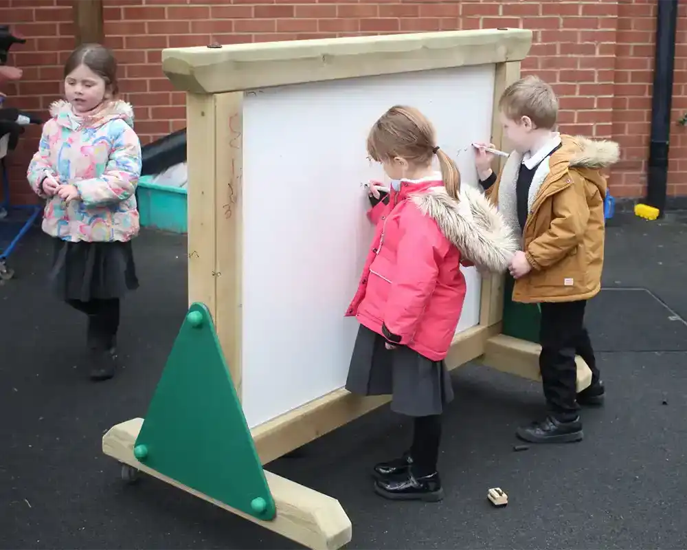 Play Panels - Mark Making Panels - White Board - Wheel Mounted - Children Far