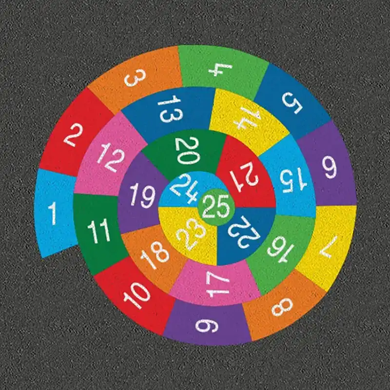 Educational Playground 1-25 number spiral markings