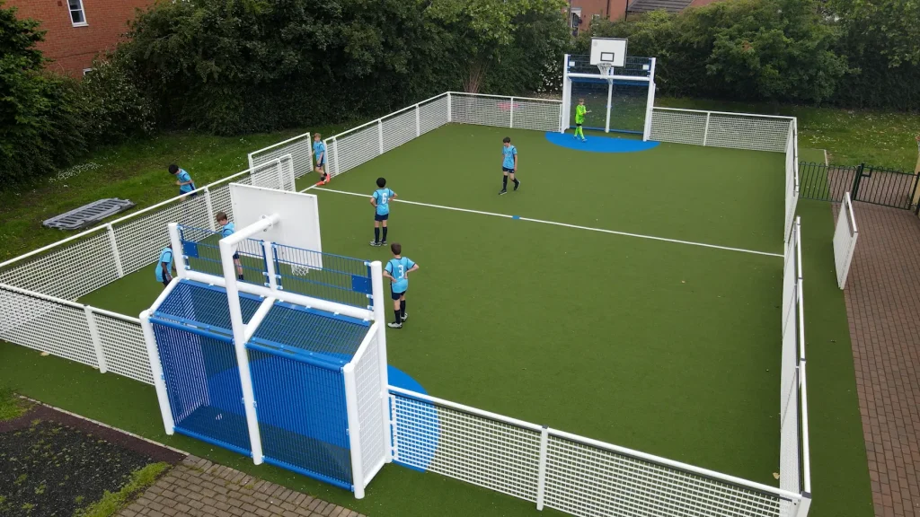 A MUGA (Multi Use Games Area) constructed at Nene Valley Primary School