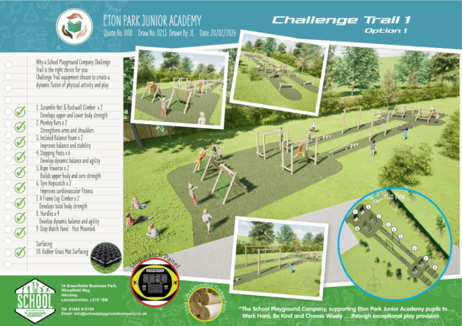 Diagram of challenge trail installed at Eton Park Junior Academy