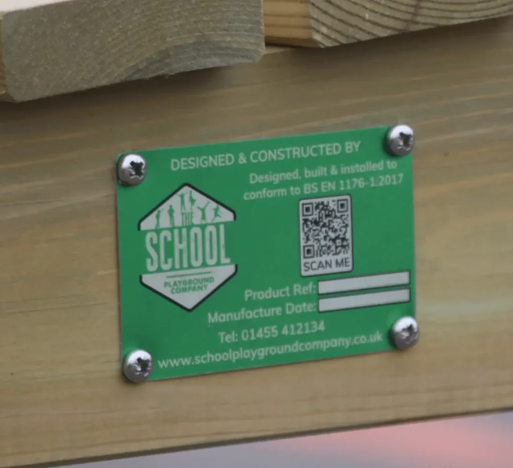 School Playground Company product reference label