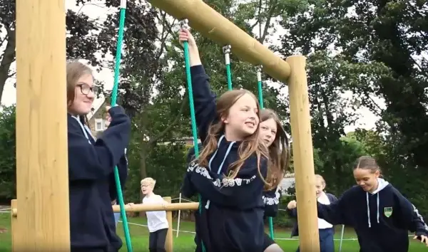 Children on trim trail