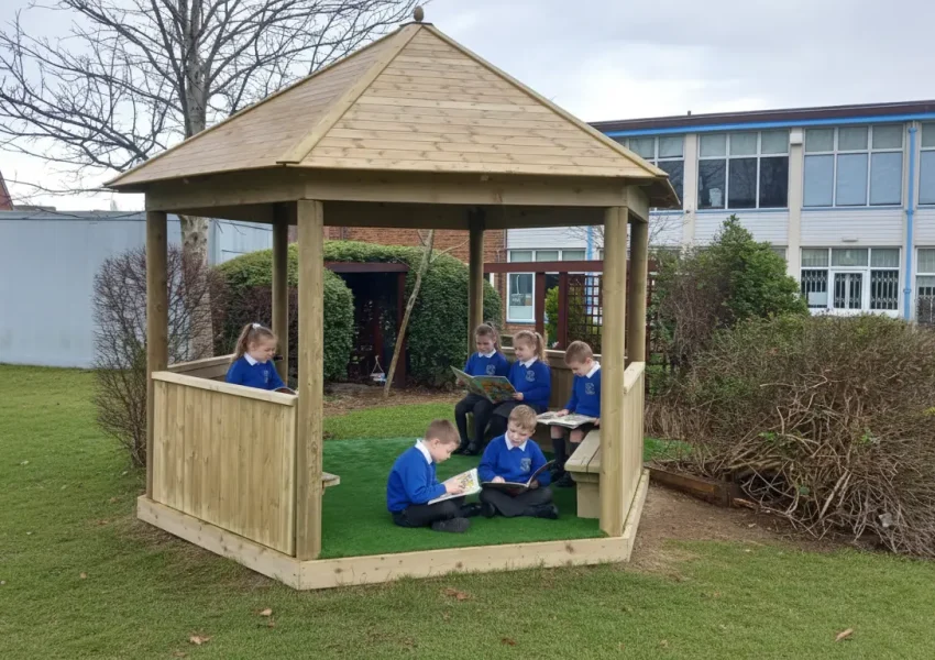 Small Hexagonal Gazebo with Children