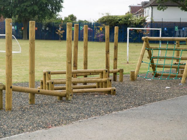Active Play | Wooden Trim Trail wooden trim trail on playground