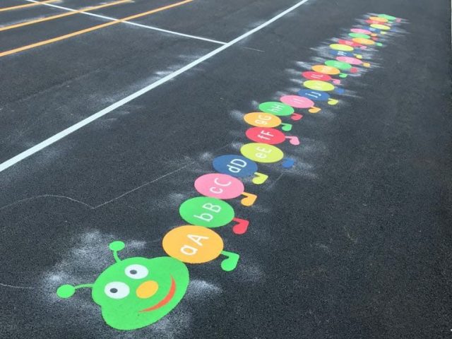 Playground markings alphabet Caterpillar