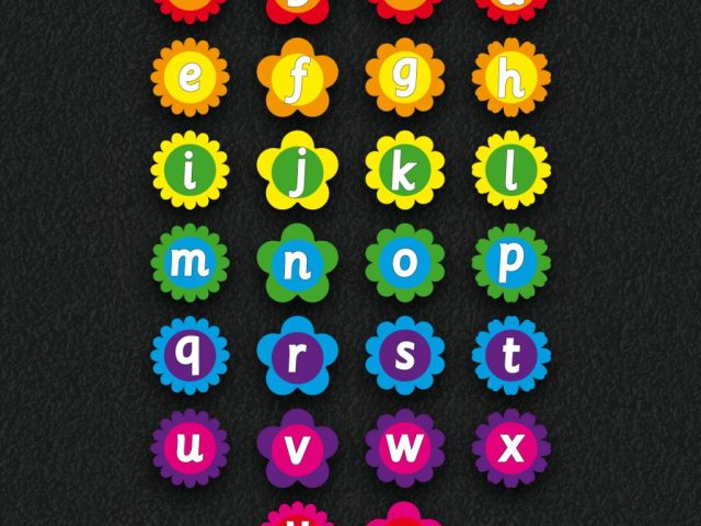 Colourful flowers with alphabet playground markings