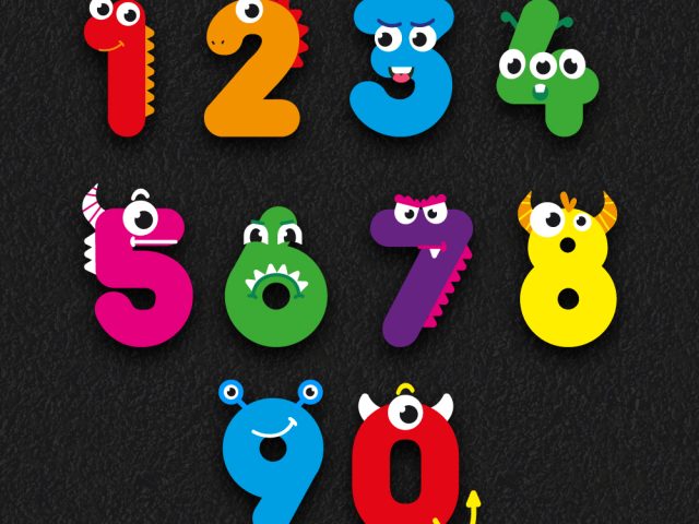 Number faces character design playground markings