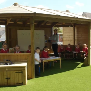 Large Extended Hexagonal Gazebo with Children