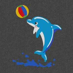 Dolphin balancing a beach ball on its nose