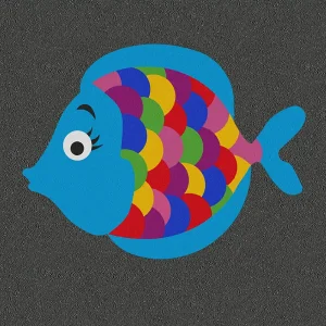 Rainbow fish inspired playground marking