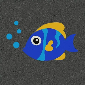 Blue Tropical fish blowing bubbles