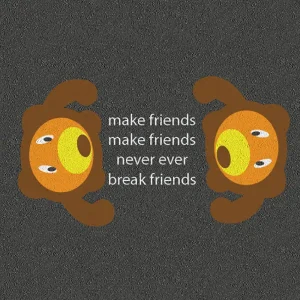 Let's Bear Friends play marking for Early Years Playgrounds. Text Reads: make friends make friends never ever break friends