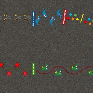 Pirate themed activity trail with hopping, and jumping directions