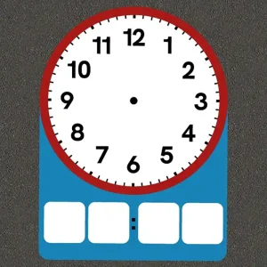 Analogue and Digital 12-hour clock playground marking