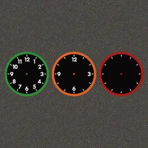 Set of 3 colourful clocks playground markings