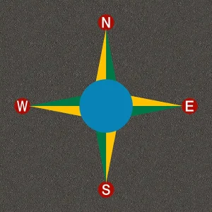 4-point compass playground marking