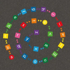 Educational Playground Literacy Learning A-Z Spiral Markings