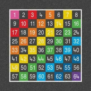 Educational Playground Markings Number Grid 1-64