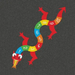 Educational Playground 1-10 number dragon line markings