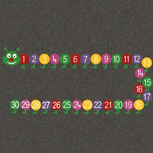 Educational Playground 1-30 number caterpillar line markings