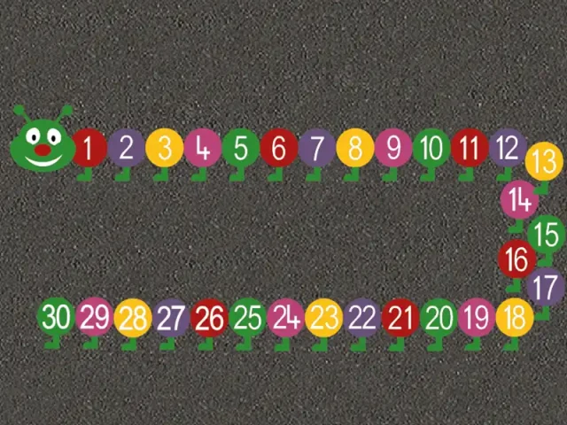 Educational Playground 1-30 number caterpillar line markings
