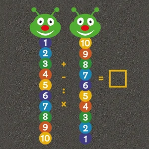 Educational Playground counting caterpillar sum learning markings