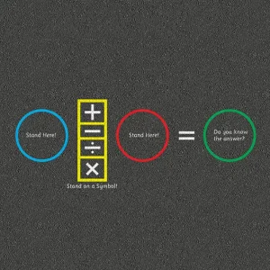 Educational playground counting with kids sum learning markings