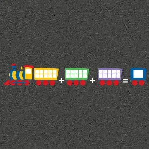 Educational playground markings 10 square train