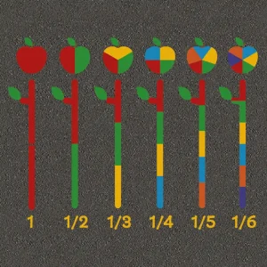Educational Play Markings Apple themed Fraction Table
