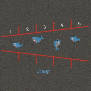 Thermoplastic Fitness markings activities shark jump