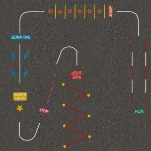 Fitness Trail 6-piece Adventure Trail Course Thermoplastic Markings