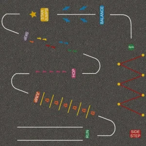 Fitness Trail 8-piece Adventure Trail Course Thermoplastic Markings