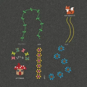 Fitness Trail Countryside themed Adventure Trail Course Thermoplastic Markings