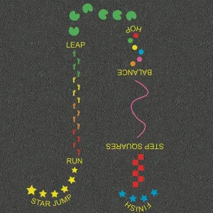 Mini Fitness Trail training Course Thermoplastic Markings